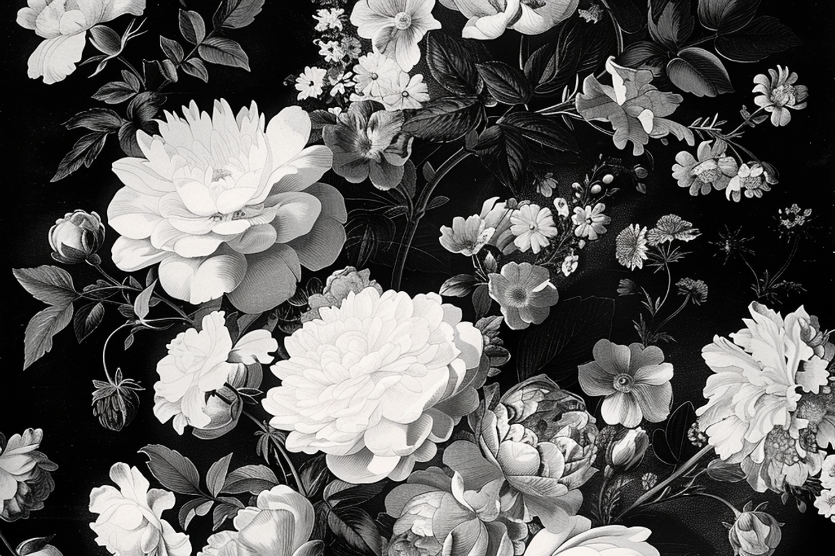Vintage Black White Flowers, a Background Graphic by Printable Treasure (Photo 7 of 8)