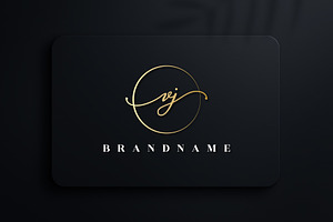 Letter VJ Handwritten Signature Logo