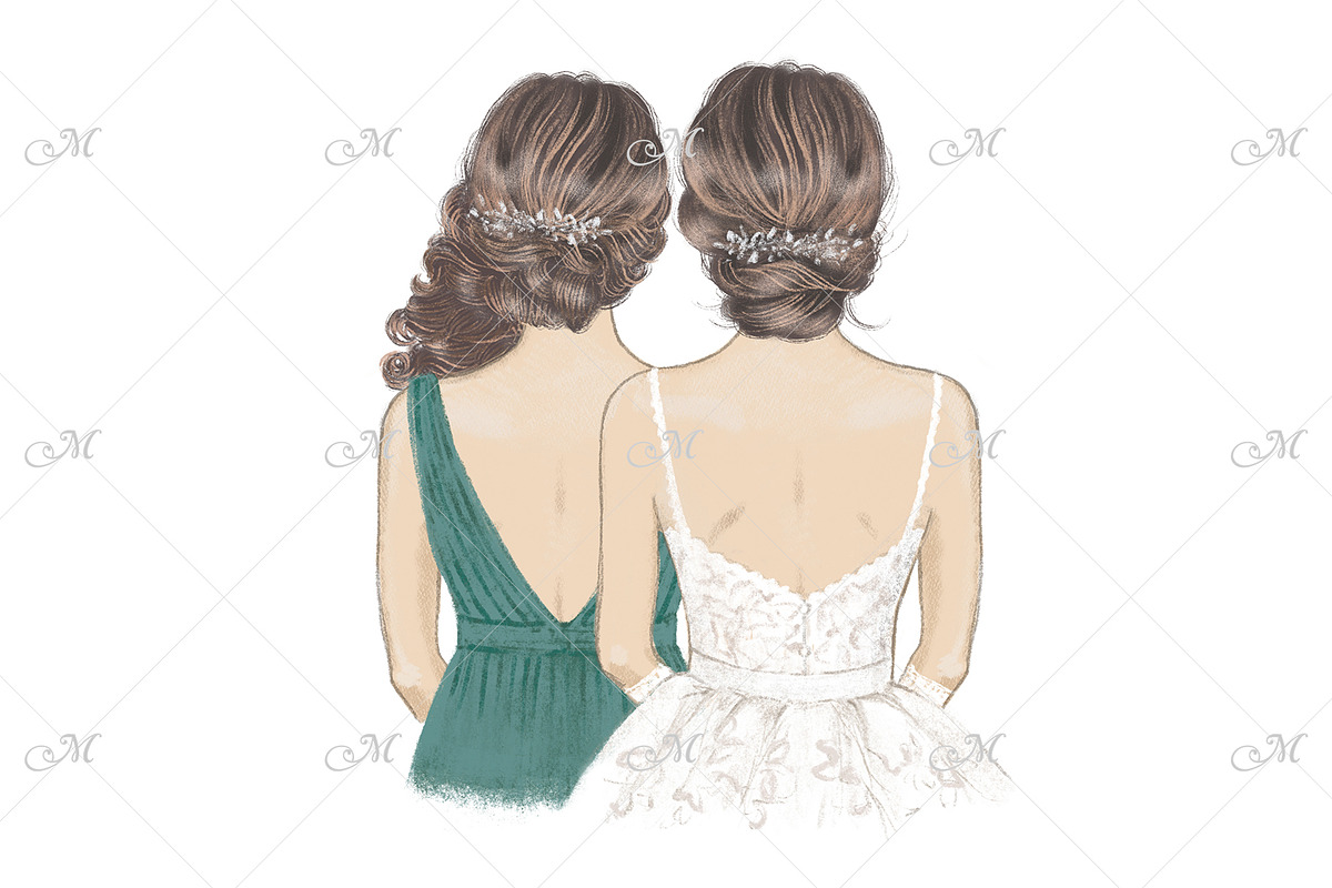Bride & Bridesmaids Art Bundle, a Person Illustration by Maddy's Art & Mockups (Photo 9 of 12)