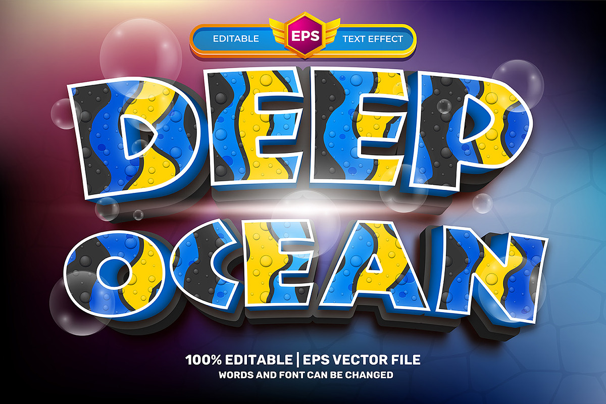 Ocean Cartoon 3D Text Effect, a Brushes & More by Agung Kreatif (Photo 4 of 9)