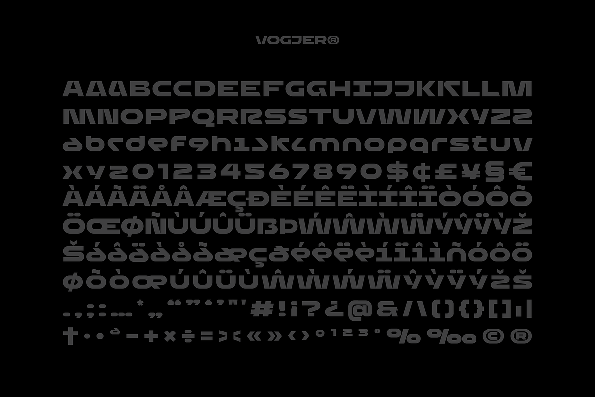 Vogjer - Bold Futuristic Font, a Sans Serif Font by limitype (Photo 13 of 14)