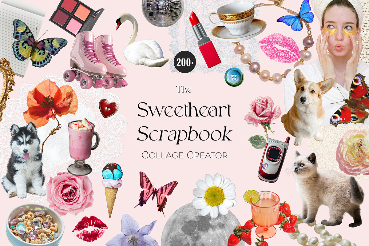 Sweetheart Scrapbook Girly Collage, an Object Graphic by SunnyAfternoons (Photo 1 of 10)