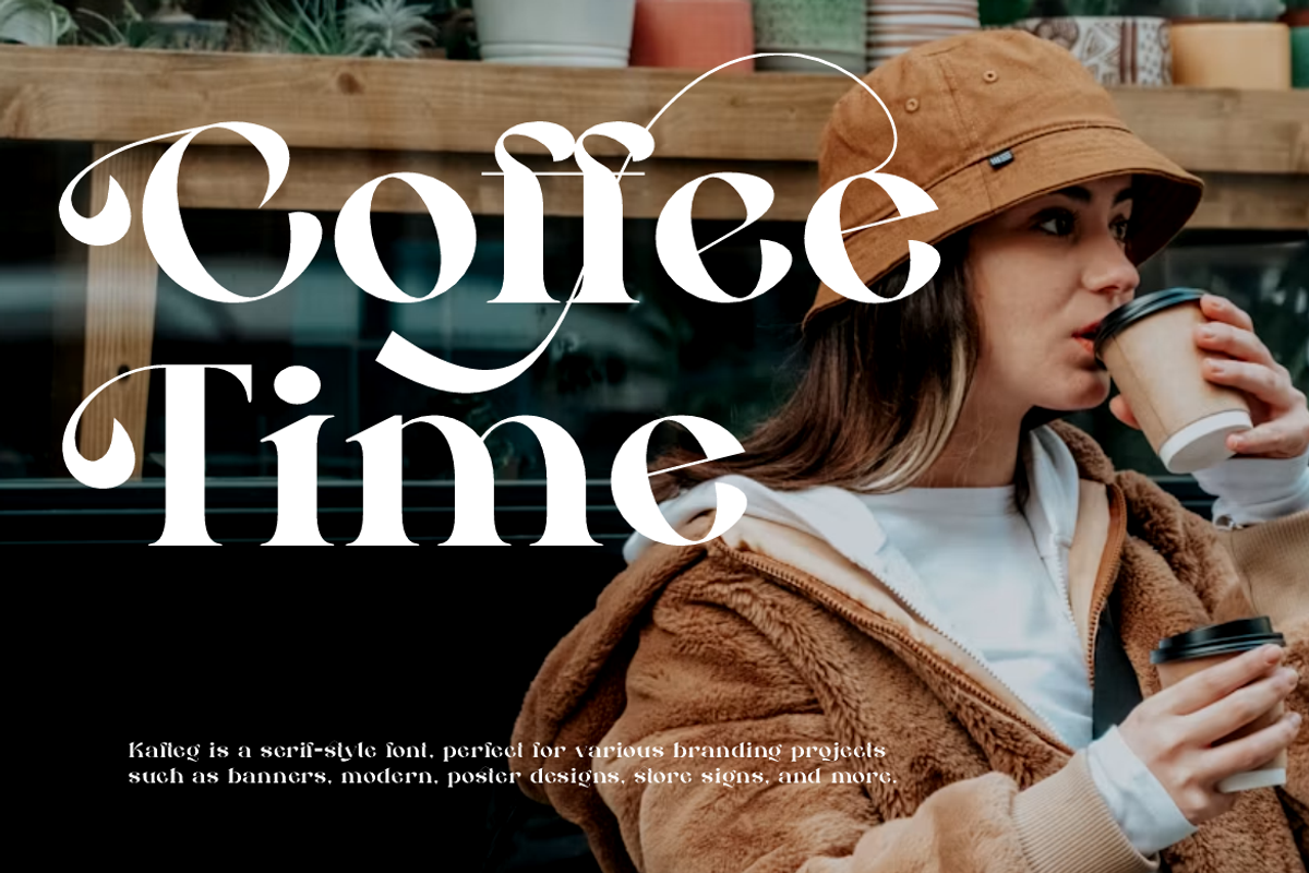 Kafteg - Luxury Coffee Font, a Serif Font by Iqsiart Studio (Photo 2 of 15)