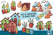 Charming Chickens - Digital Clipart, an Animal Illustration by Purple Frog (Thumbnail 4 of 4)