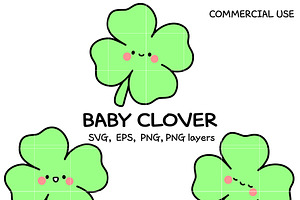 Cute Baby Clover SVG Bundle