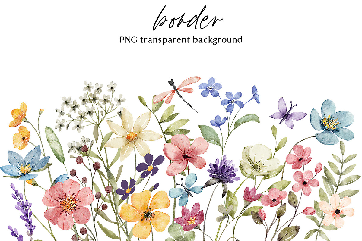 Wild flowers, butterflies, dragonfly, a Decorative Illustration by Larisa Maslova (Photo 2 of 11)