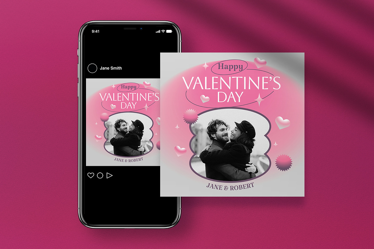 Y2K Happy Valentine Day GreetingCard, a Card Template by graphicook (Photo 4 of 4)