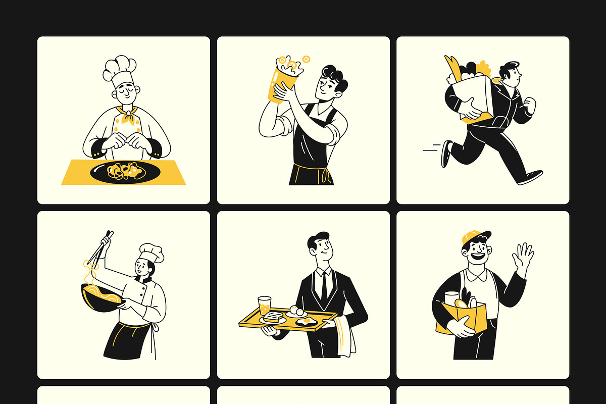 Food and Delivery Illustrations Set, a Food Illustration by Brickclay (Photo 8 of 9)