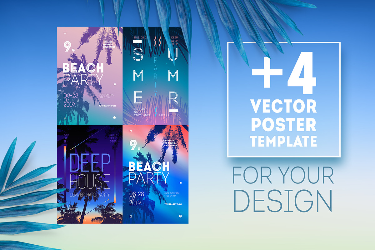 Tropical background template, an Illustration by Re2deer (Photo 3 of 5)