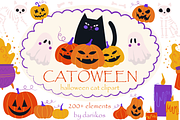Catoween • halloween cat clipart, a Seasonal Illustration by dariikos (Thumbnail 1 of 16)