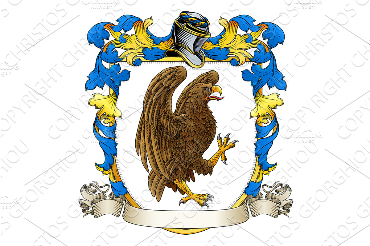 Eagle Coat of Arms Family Crest, an Illustration by Christos Georghiou