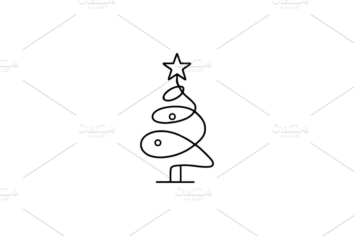Spiral Star Ornament Christmas Tree, a Branding & Logo Template by Vectorium Studio (Photo 1 of 3)