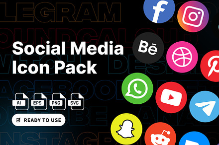 Social Media Icon Pack, an Icon by Ree_Creative