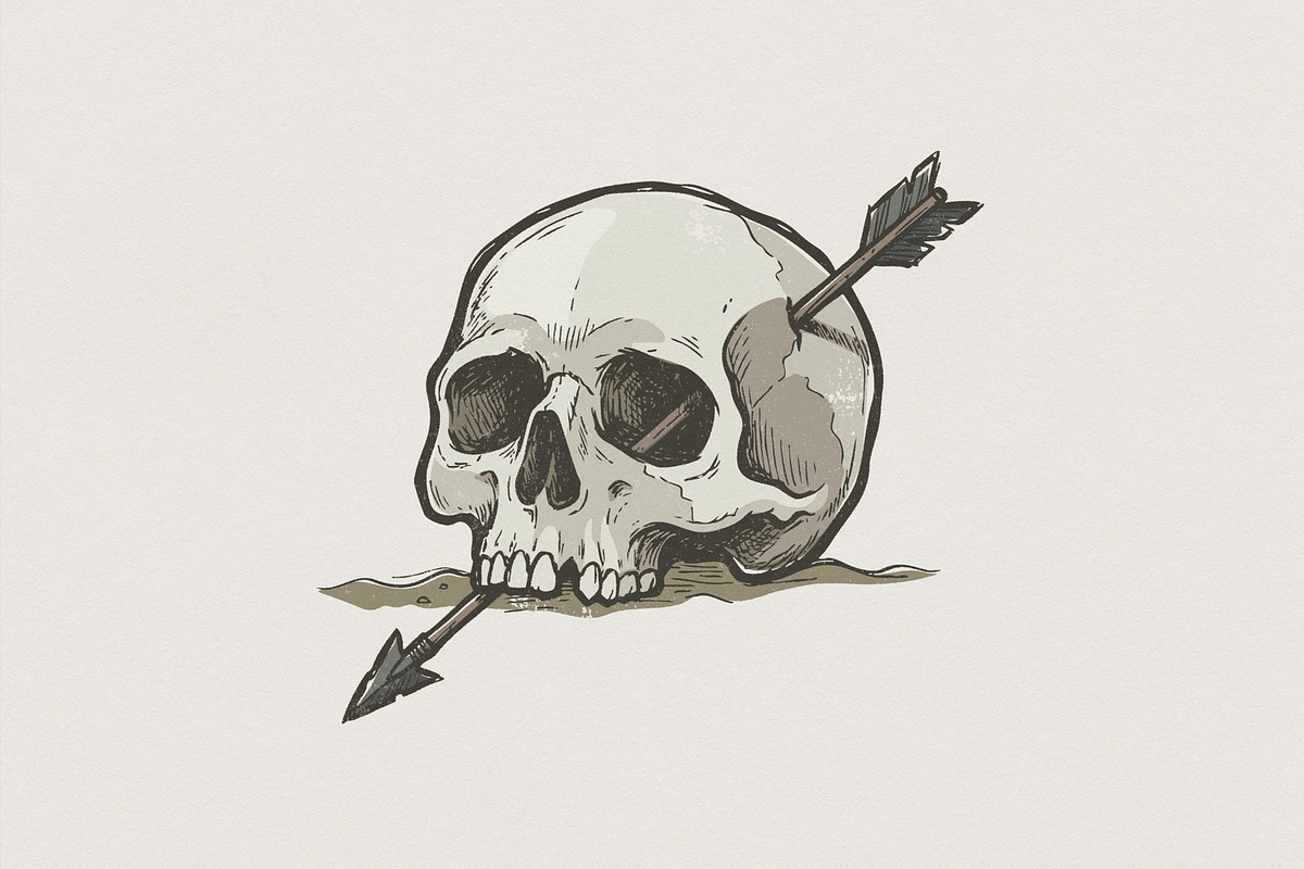 Skull PNG With Arrow, Vintage, an Illustration by SharpMarketplace (Photo 1 of 3)