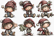Watercolor Whimsical Elf Clipart, an Illustration by Canvas Craft (Thumbnail 4 of 7)