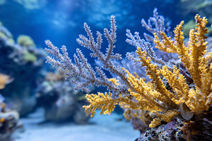 Colorful soft corals in a vibrant, a Nature Photo by MistyDay