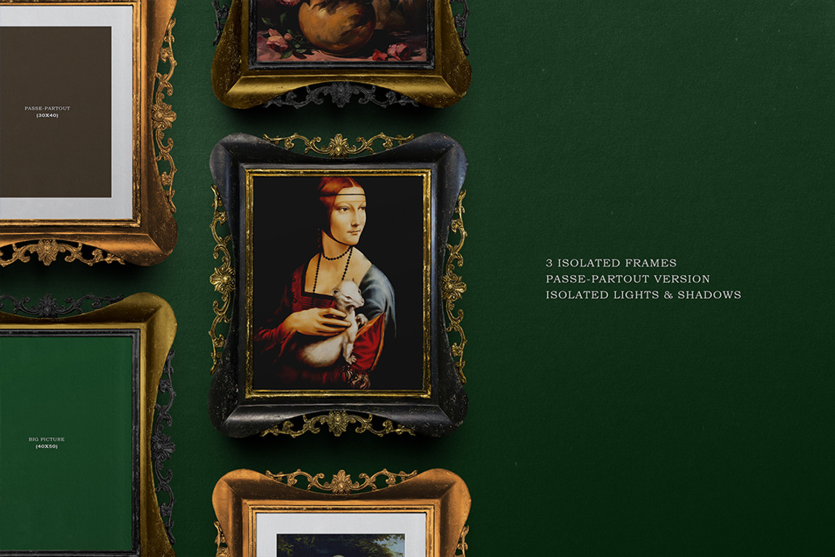 Frame Mockup - Baroque Gold & Black, an Advertising Mockup by Avelina Studio (Photo 2 of 3)
