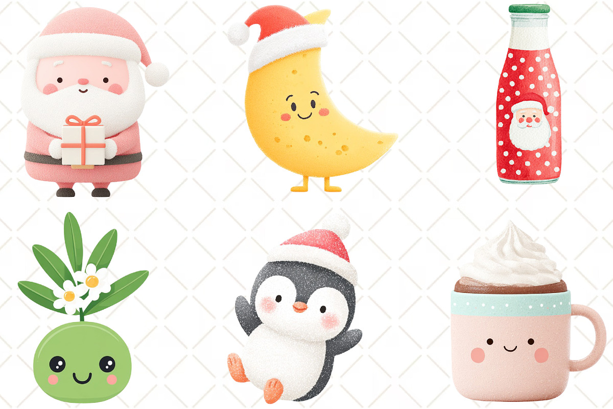 Cute Christmas Clipart, an Illustration by Black Bird Studio (Photo 2 of 6)