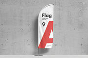 Outdoor Concrete Feather Flag Mockup, an Advertising Mockup by DesignRushMarket (Thumbnail 1 of 2)