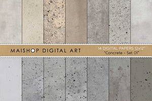 Concrete Seamless Textures Set, a Texture Graphic by Maishop