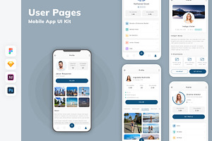 User Pages Mobile App UI Kit, an UI Kit Template by uicube