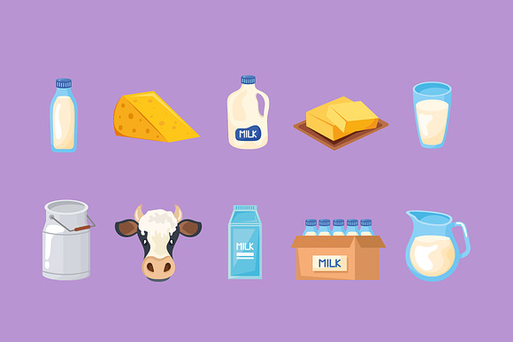 Milk Industry Elements Vector Set preview 2