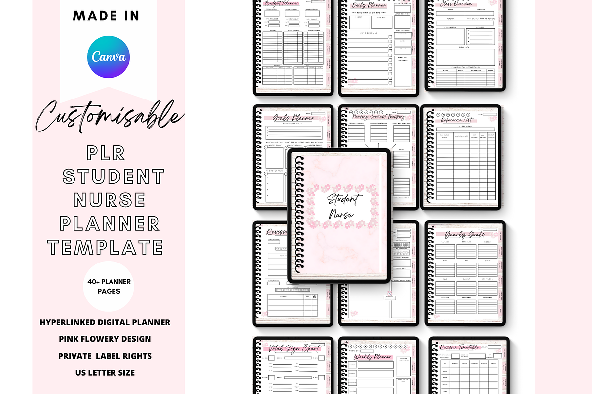 Canva Student Nurse Digital Planner, a Stationery Template by DigitalbossCreations (Photo 1 of 8)