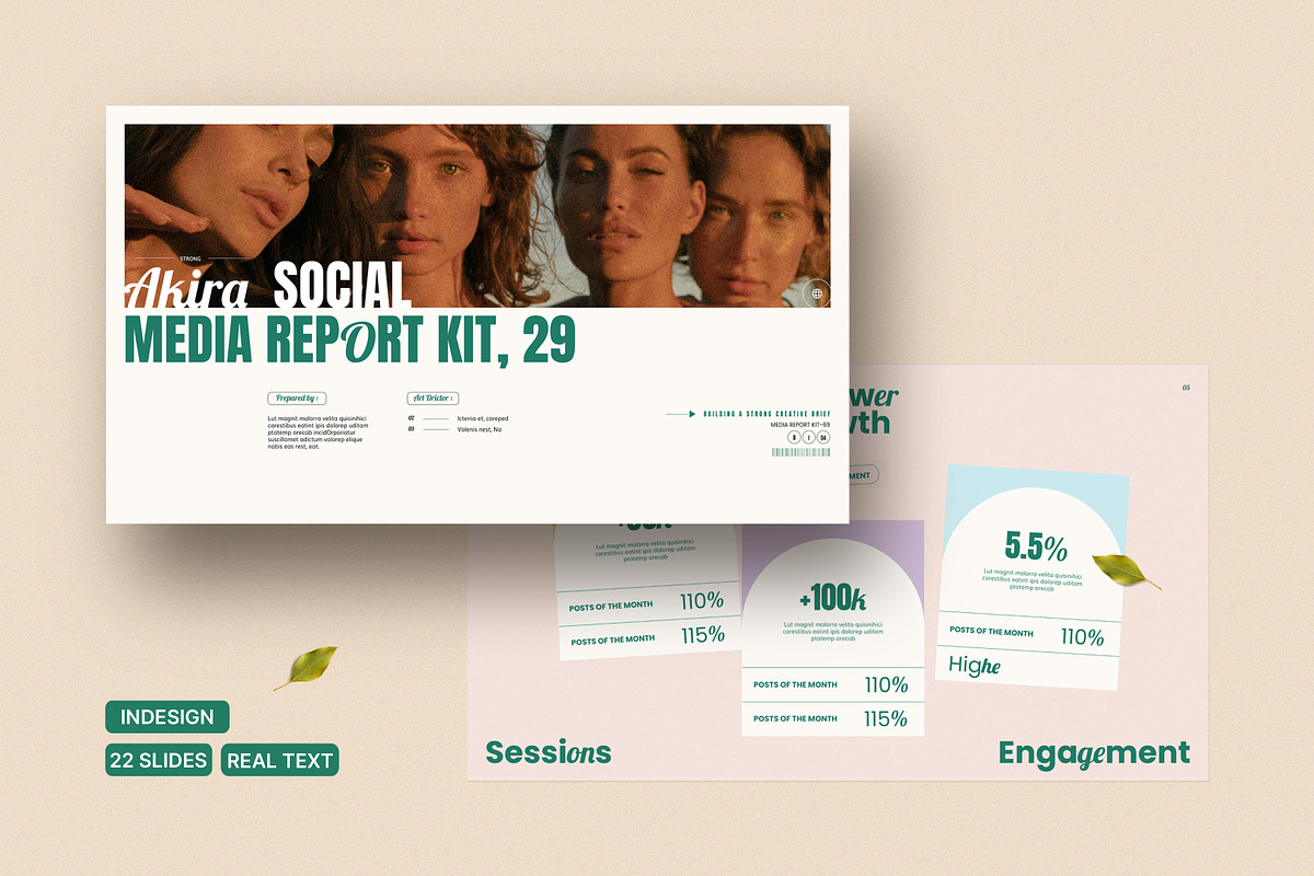 Social Media Report Kit, a Presentation Template by S A N D Y (Photo 1 of 10)