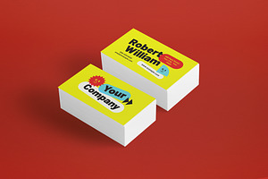 Yellow Geometric Business Card