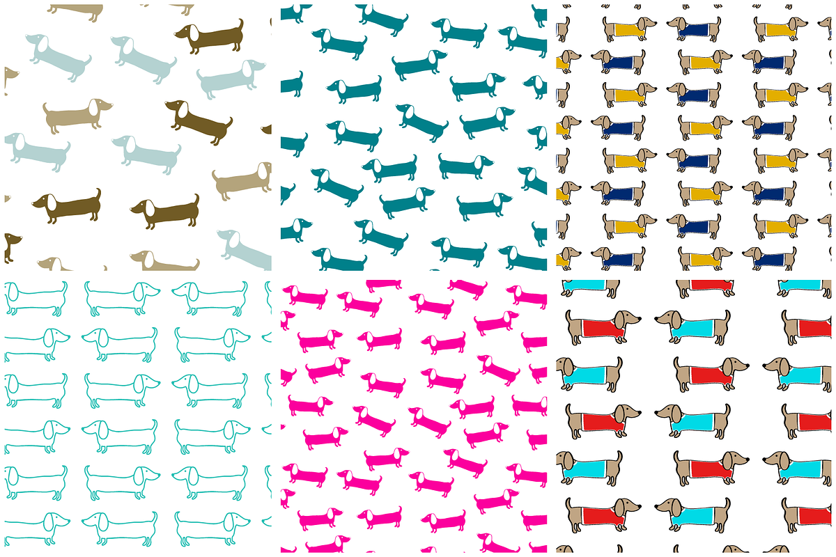 Dachshund patterns and illustrations, a Pattern Graphic by bigmomentsdesign (Photo 4 of 13)