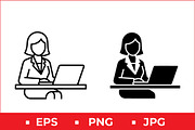 Office Desk Worker Vector Icon, a Solid Icon by Artonix (Thumbnail 1 of 2)