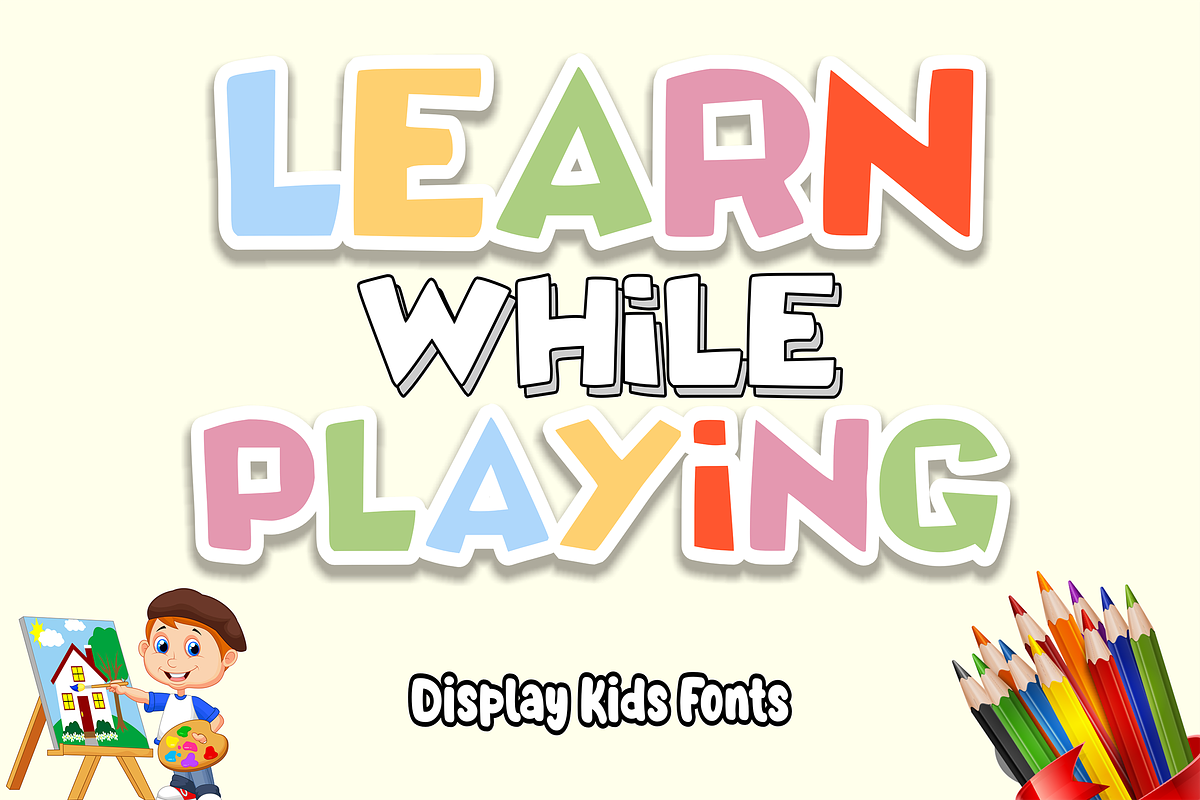 Coloring Book - Kids Font Types, a Font by KiddoGlyphs Studio (Photo 3 of 3)