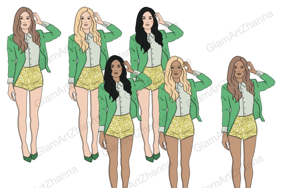 Saint Patrick's Day Girls Clipart, a Person Illustration by GlamArtZhanna (Photo 2 of 4)