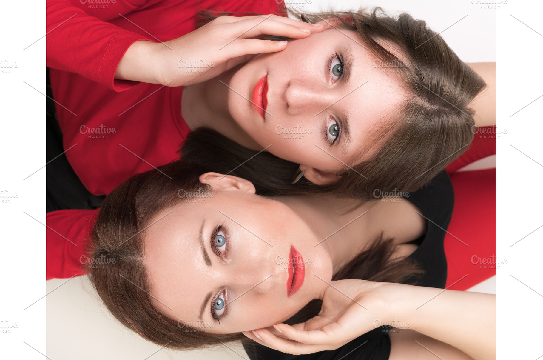Top view of mother and daughter sit, a Person Photo by Alexander-Piragis
