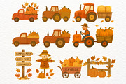 Watercolor Fall Farm Clipart PNG, an Illustration by Nicolle's Colorful Art (Thumbnail 5 of 7)