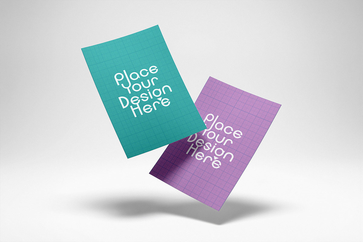 Floating Flyer Mockup Set, an Advertising Mockup by smishura (Photo 4 of 5)
