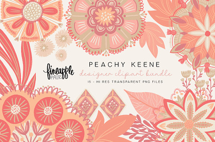 Peach Boho Clipart Bundle