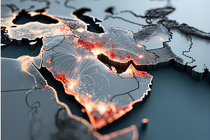 Tensions rise between Iran and USA, a Finance Illustration by Lukas Jonaitis SHOP