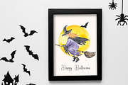 Watercolor Happy Halloween Clipart, a Seasonal Illustration by SvetaArtStore (Thumbnail 2 of 8)