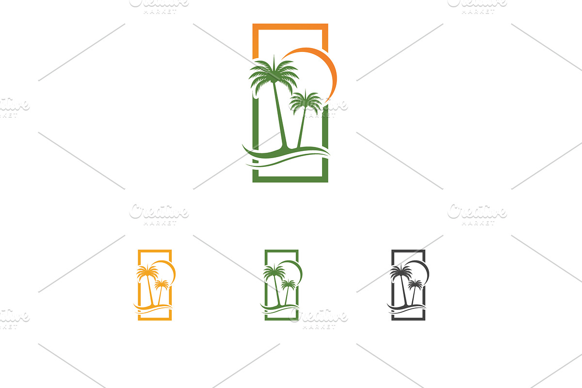 Palm tree coconut logo, a Graphic by LOGOCREATIVE
