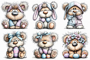 Whimsical Easter Teddy Bear Clipart, an Illustration by Libby Wishes (Thumbnail 8 of 8)