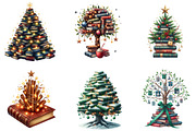 Christmas Books Tree Clipart, an Illustration by DreamArtGraphic (Thumbnail 2 of 6)