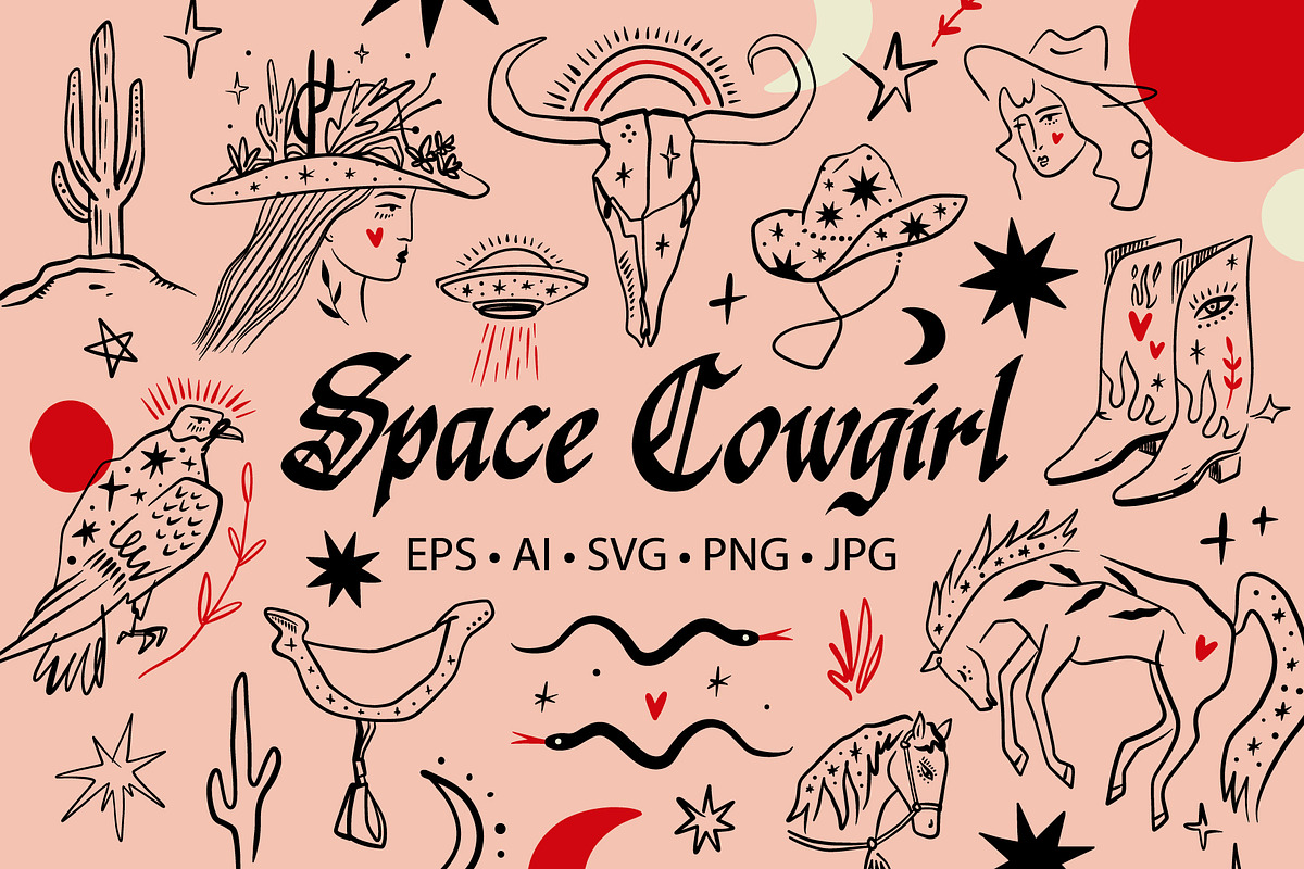 Space Cowgirl Bundle, an Animal Illustration by Annie Konst (Photo 1 of 14)