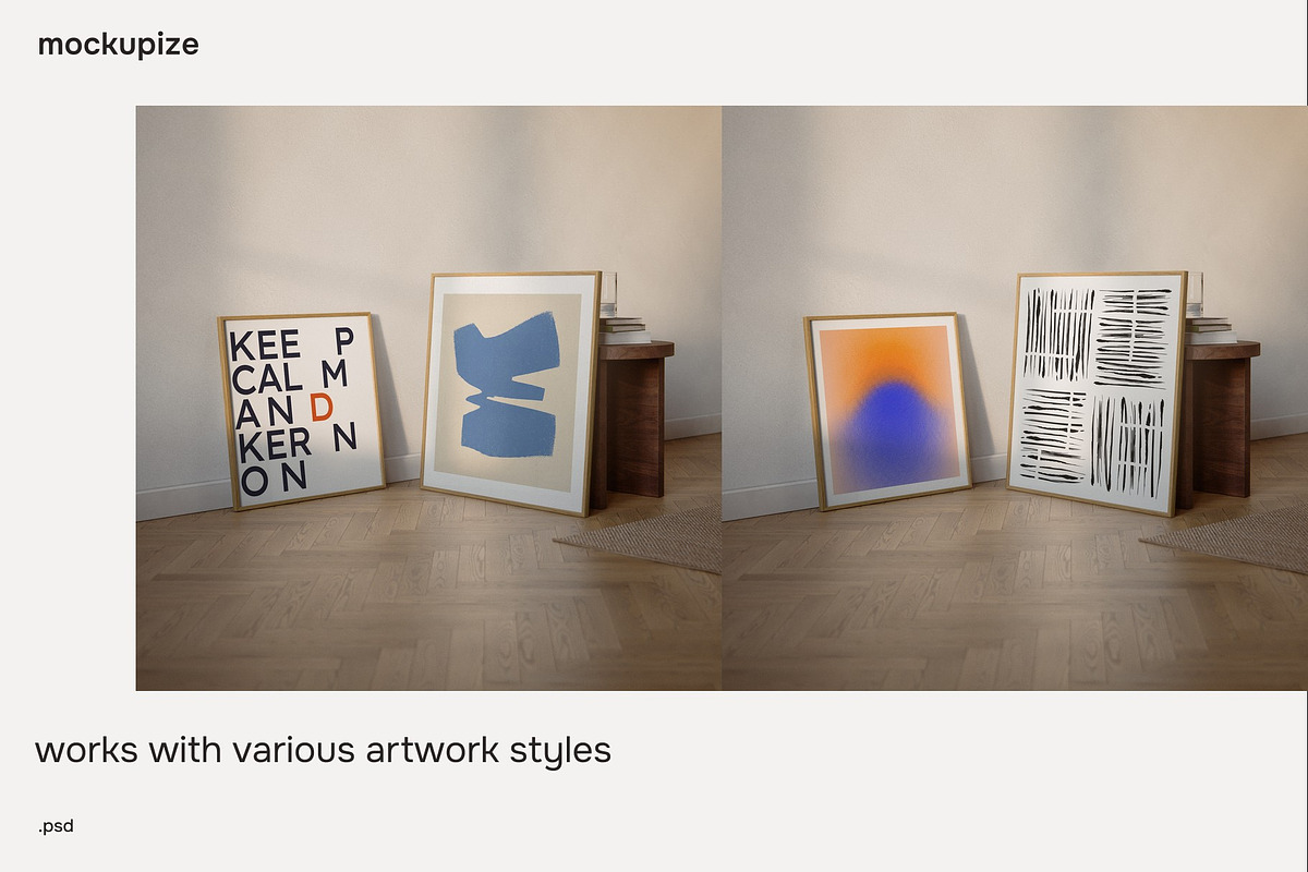 Square 2 Frame Poster Mockup, a Household Mockup by mockupize (Photo 6 of 7)