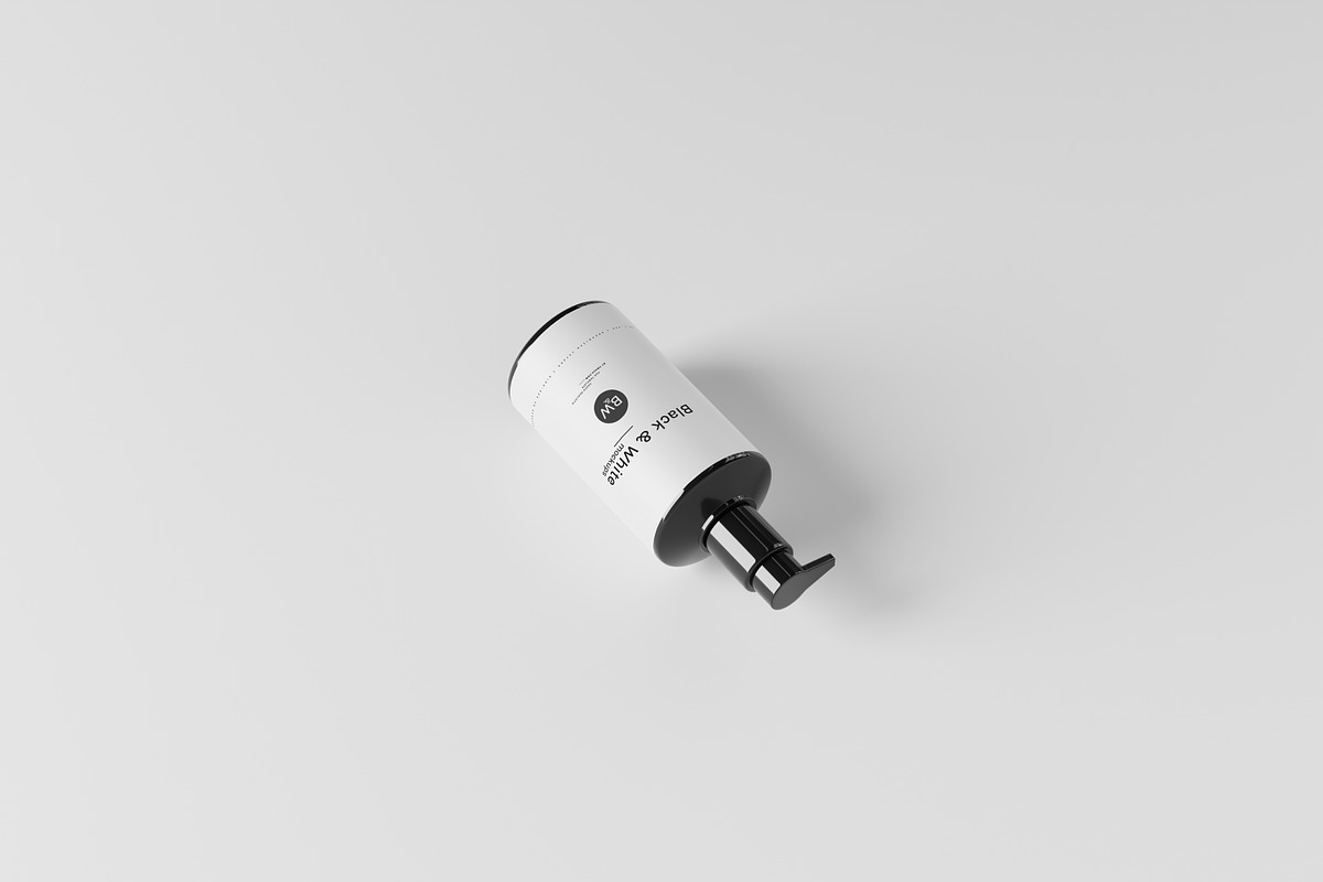 Black & White Mockups - Pump Bottles, a Packaging Mockup by pmvch (Photo 15 of 160)