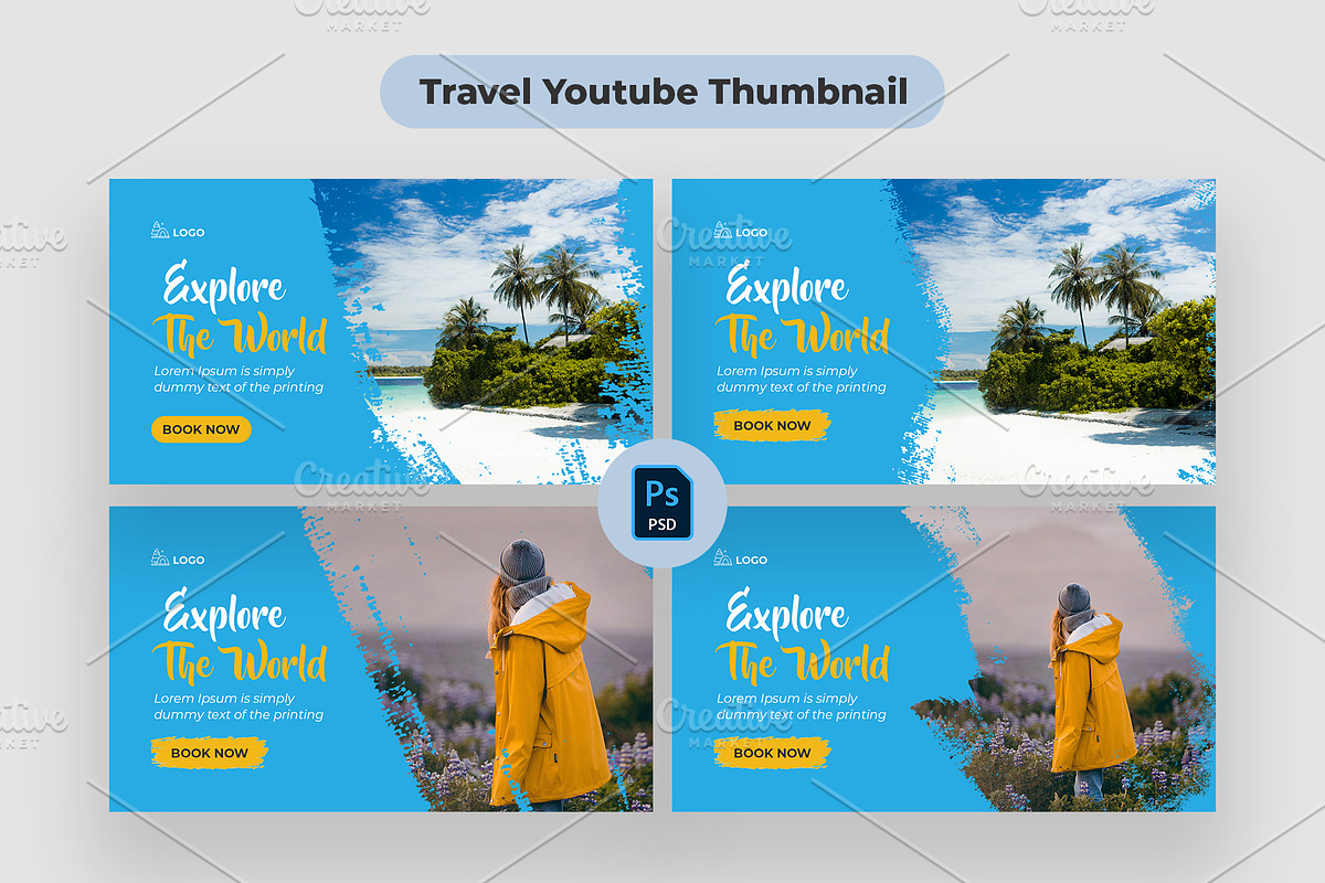 Travel Youtube Thumbnail, a Social Media Template by Shahjahangdb1 (Photo 1 of 5)