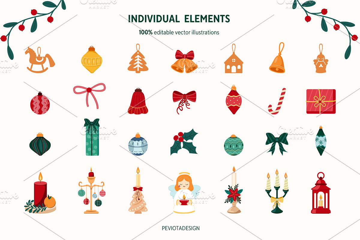Christmas & New Year collection, a Seasonal Illustration by Peviotadesign (Photo 2 of 13)