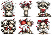 Watercolor Valentine Forest Animals, an Illustration by Craft Nest (Thumbnail 4 of 7)