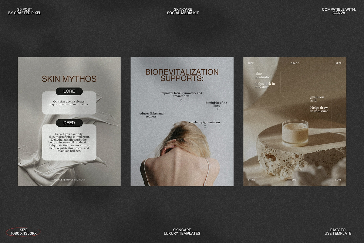 Skincare Instagram Post Layout Kit preview 8