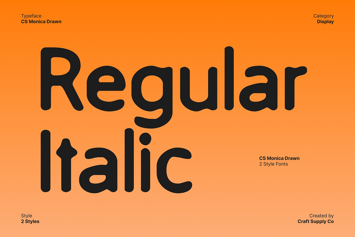 CS Monica Drawn, a Sans Serif Font by Craft Supply Co. (Photo 2 of 8)
